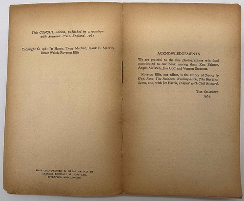 Vintage 1961 1st Edition PB Book The Shadows By Themselves - 60s Music Group - Picture 4 of 8