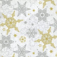 "20 Servietten\"Delicate Stars Silver\"Sterne Schneeflocke Schneesterne*33X33 X-MAS"