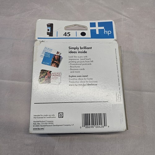 HP 45 Invent Black Printer Ink Cartridge Exp Nov 2006 - Picture 4 of 5