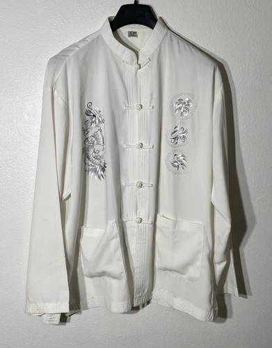 Chinese Traditional Set 2PC Shirts+trousers Dragon Embroidery Tang Suit XL EUC - Picture 1 of 7