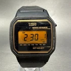 Timex Digital Watch Men 36mm LCD Black Tone Daydate Octagon New Battery VTG