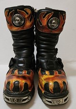 VINTAGE 90S New Rock Reactor Flame Print Boot...
