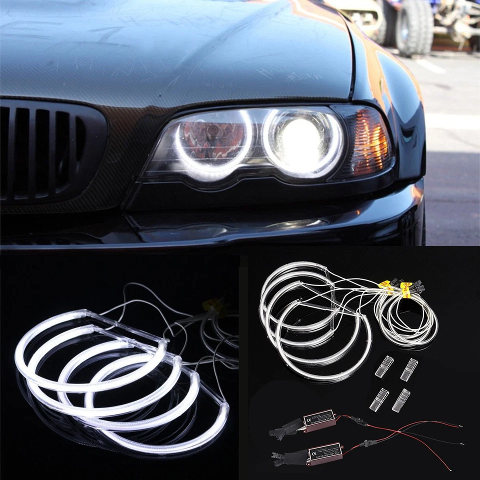 4Stk LED Angel Eyes Standlicht Ringe CCFL Scheinwerfer für BMW E46 Sedan Coupe - Bild 2 von 4