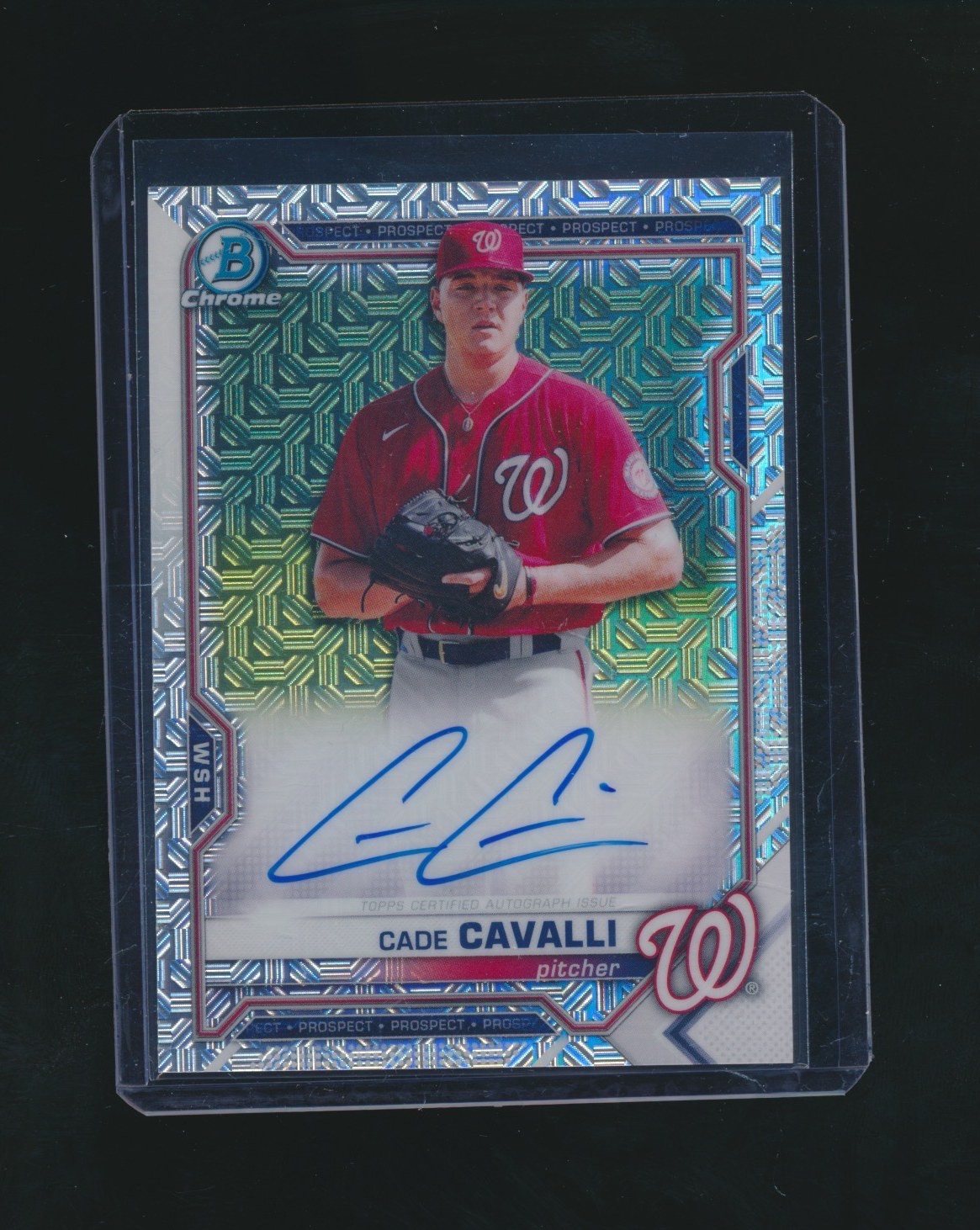 CADE CAVALLI 2021 BOWMAN CHROME MEGA BOX REFRACTOR AUTO #BMA-CC