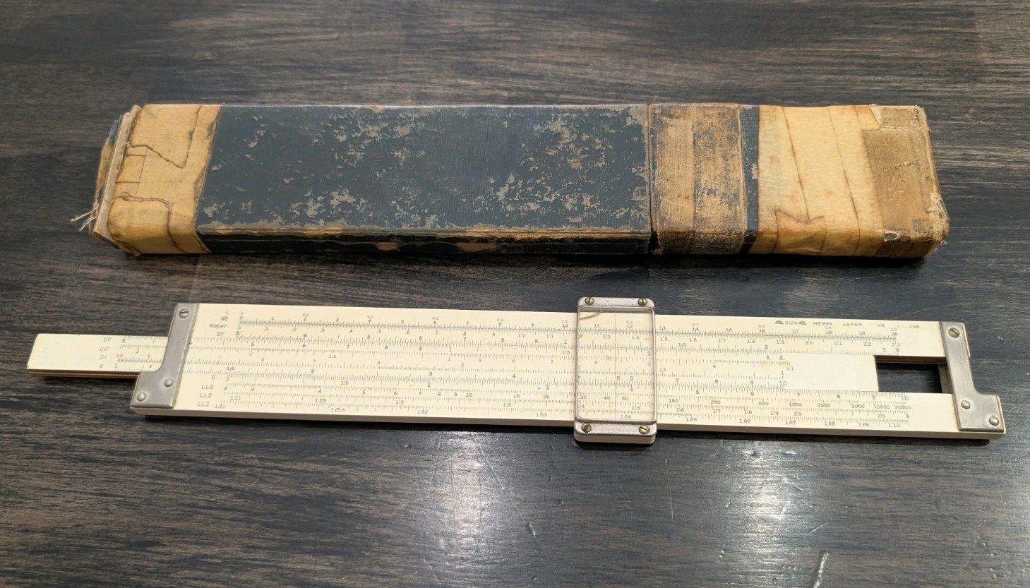 Vintage SUN HEMMI Bamboo Slide Rule No.256 Made in Japan Collectible | eBay