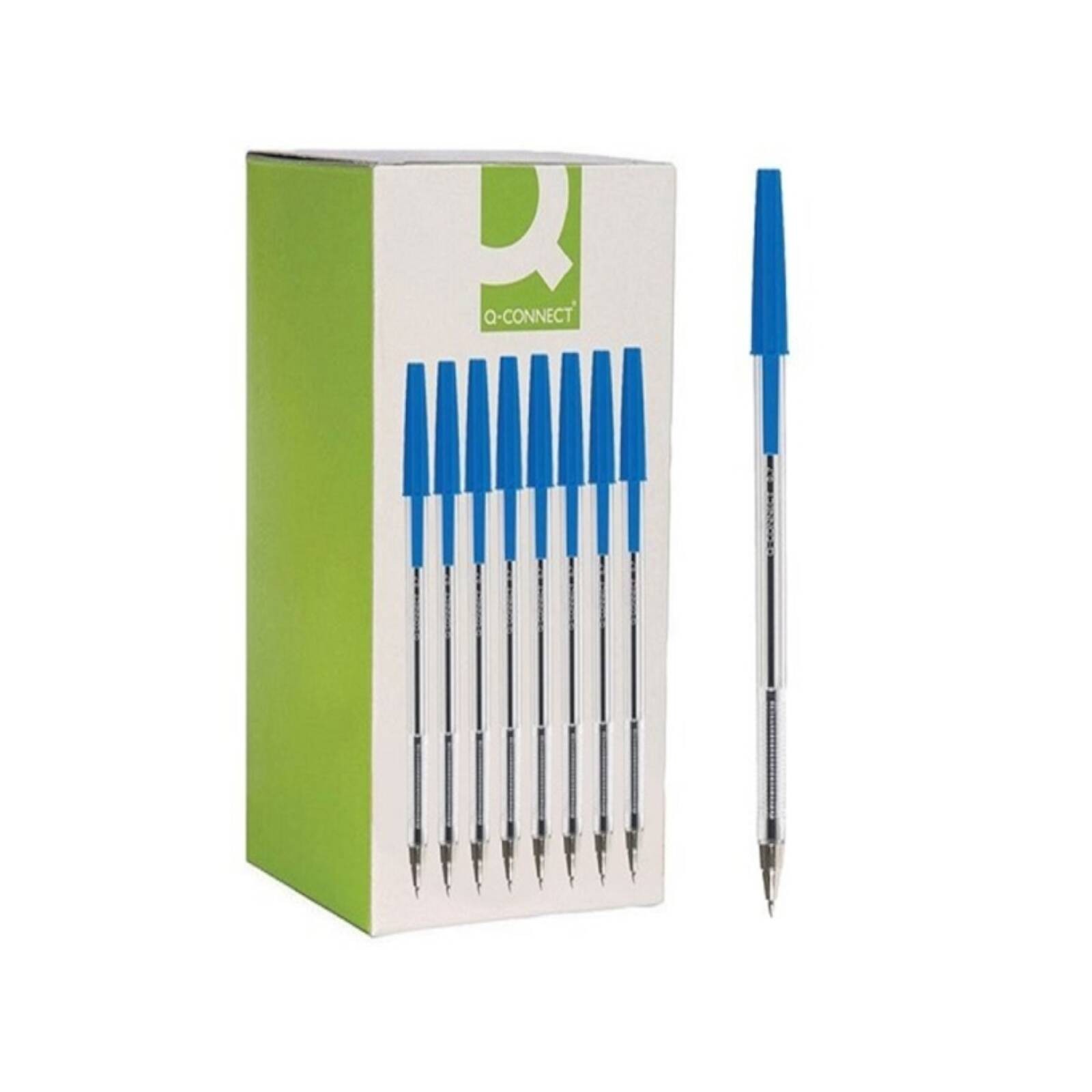 Q-Connect Medium Blue Ballpoint Pens Pack of 50 Office School Writing Pens - Image 3