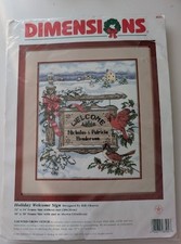 Dimensions  8524 Holiday Welcome Sign Counted Cross Stitch Kit Unopened