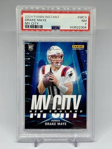 2024 Drake Maye Panini Instant My City #MC-15 /587 SP Rookie PSA 7