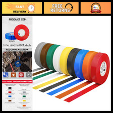 Colored Electrical Tape Set - 9 Colors, 7 mil, 600V, 0.75"x66FT, Flame Retardant