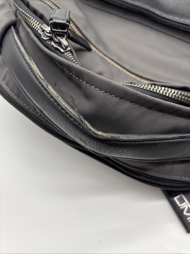 TUMI Backpack 6602023 Nylon & Leather Black Harrison Warren Bag Rare - Picture 7 of 15