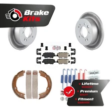 Rear Disc Coated Rotors Ceramic Pads Parking Shoes Hardware Kit For L Limited GL