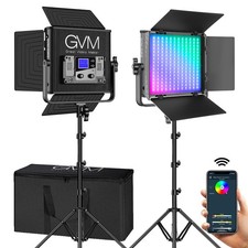 GVM 50RS RGB LED Video Light, 50W Video Lighting Kit with APP Control, 360 Fu...