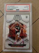 PSA 10 Scoot Henderson White Sparkle 2023-24 Panini Mosaic #216 Rookie RC SSP