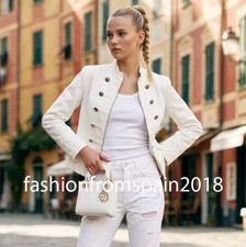 ZARA NEW WOMAN ARMY BUTTONED HIGH NECK BLAZER JACKET OYSTER WHITE 2790/498/251