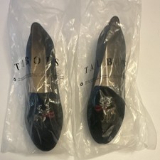 Talbots Women s Black Suede Slip-On Flats Emb...