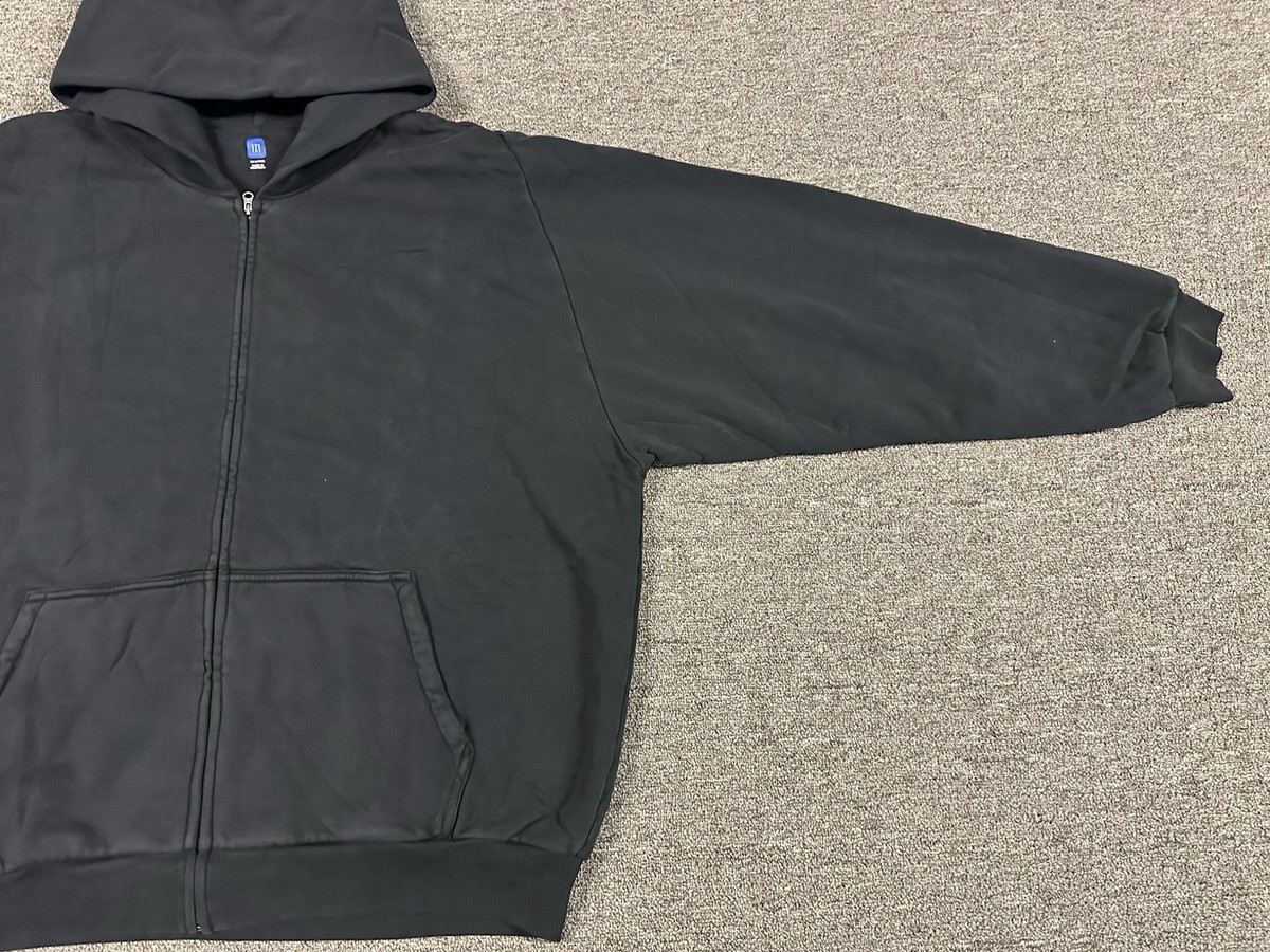 トップス Yeezy GAP ZIP HOODIE BLACK L Yeezy Gap Full Zip Sweatshirt Hoodie Black Unreleased Season
