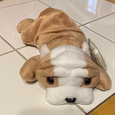 TY Beanie Baby Wrinkles Plush Dog Toy - Tan and White, 1NN