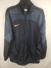 Nike Men's Navy and Blue Jacket W/Orange Swoosh Sz XL