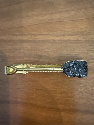Mining Shovel Black Coal Vintage Tie Tack Clip