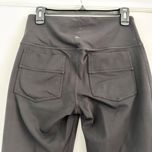 prAna Womens Transform Flare Pants Black M Leggings EUC Pockets Yoga Work - Picture 3 of 8