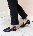 Free People Cutwork Cigarette Jean Women Sz 25 Floral Faded Black High Rise Boho — photo 2