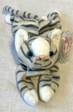 Rare Vintage 1997 Ty Beanie Baby  PRANCE the Grey Tabby Cat Very Good Condition 