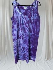 Tie Dye Women’s Purple Tank Dress O/S B-44” W-44”  Flaw Holes(2) XL/1X