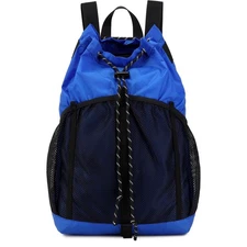 Lightweight Nylon Drawstring Backpack with Mesh Pockets for Women Men Water R...