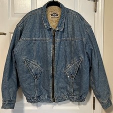 Vintage Levi's Silver Tab Blue Denim Jacket Sherpa Lined Sz Medium Made In USA