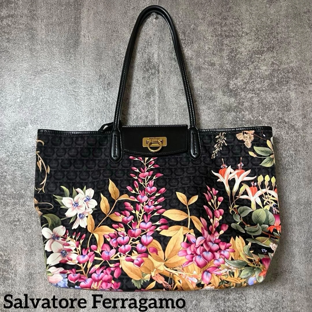Salvatore Ferragamo Leather Exterior Floral Bags & Handbags for