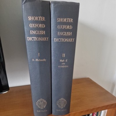 Shorter Oxford Dictionary English Dictionary 1978  Vols 1 & 2 Large HB Books