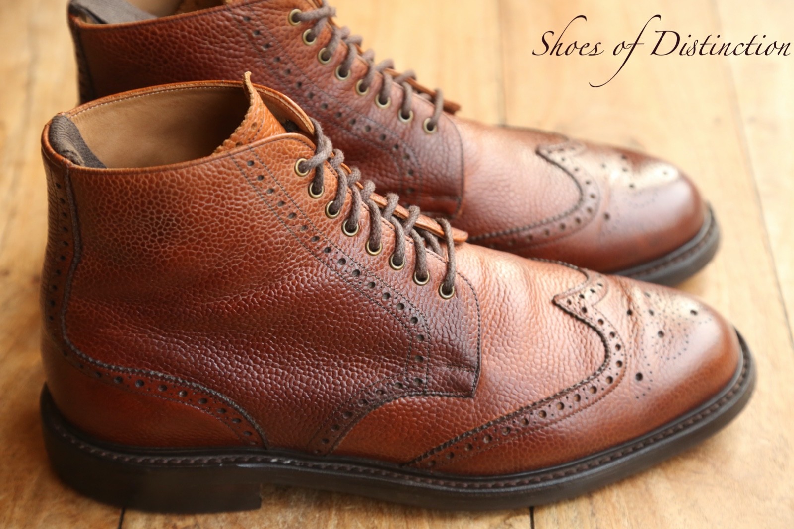 Joseph Cheaney Brown Grain Leather Derby Boots Men's UK 9 F US 10 EU 43 image 4