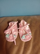 Vtg crib shoes booties silk rose baby girl tie dress shoes. Pageant style crib