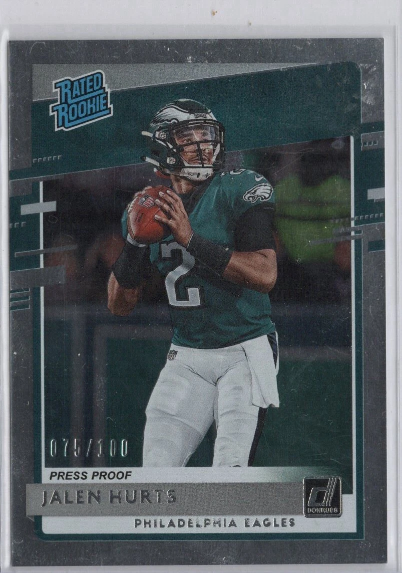2020 Panini Donruss Jalen Hurts Rated Rookie Press Proof Silver /100