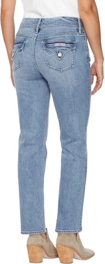 Hudson Women's Mid Rise Straight Jean, Premium Stretch Denim