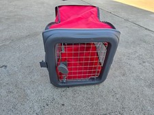 Small Sport Pet Red Travel Pop-Up Foldable Dog Puppy Grate Carrier Kennel