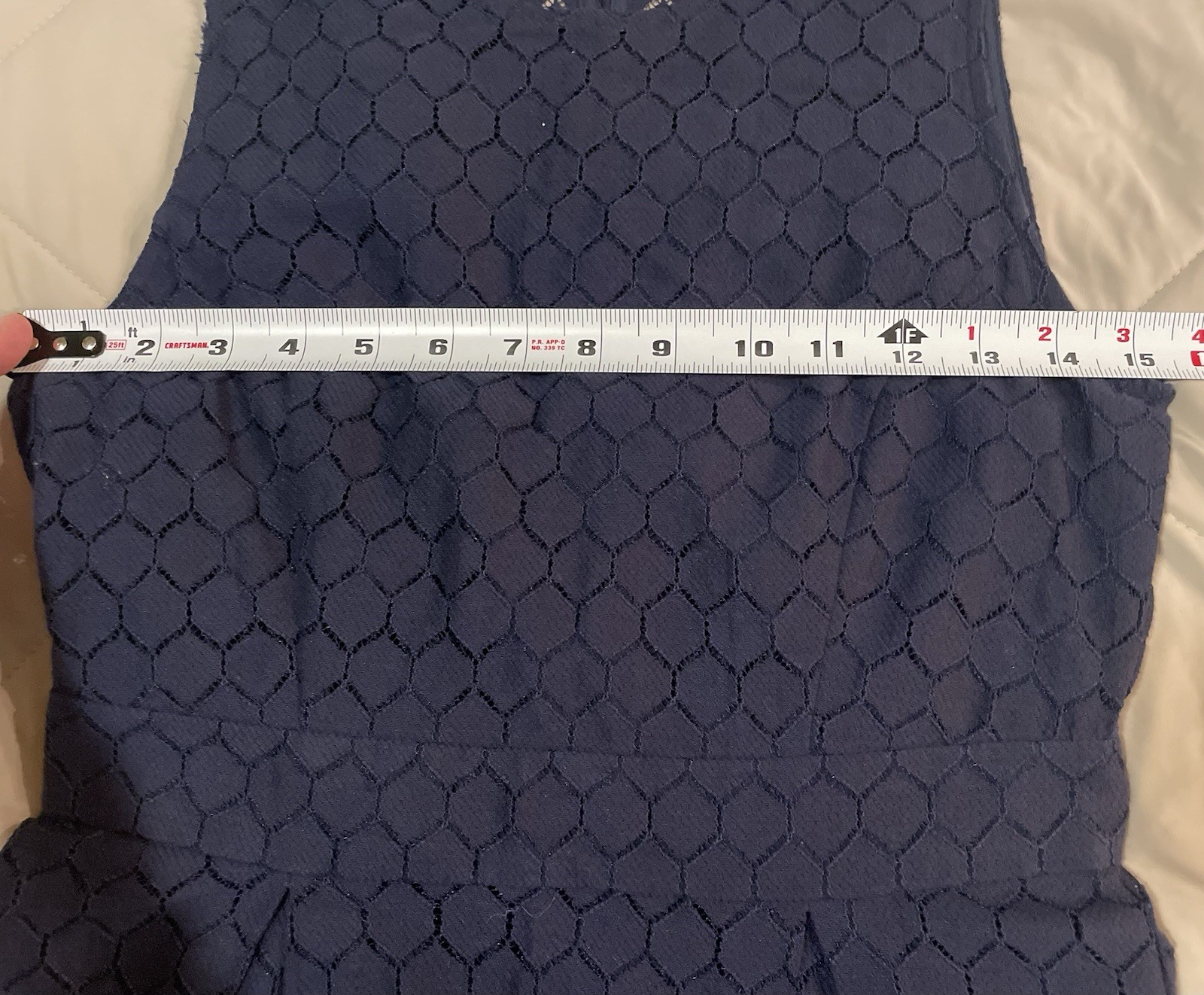 BCBGeneration Navy Blue Geometric Sleeveless Plea… - image 7