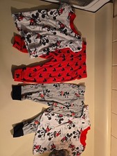 2 Sets Of Short Sleeves Disney Mickey Mouse Pajamas 9m 12 M