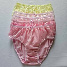 6pc Bikini Panties Women Mens Nylon Vintage Silky Soft Light Briefs Hip 32"-38"L