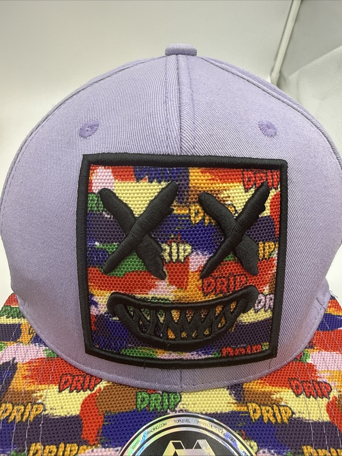 Top Level DRIP Snapback Hat LAVENDER Embroidered … - image 3