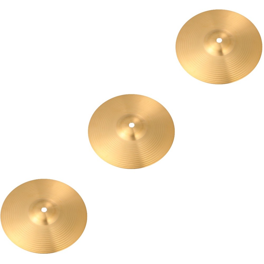 3 Pieces Small Drum Cymbals Instrument Fittings Brass Crash for Drums