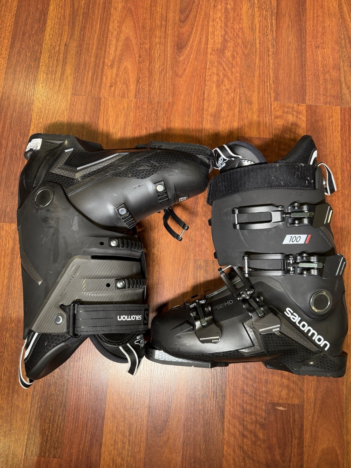 Scarponi da sci Salomon S Pro 120 HV 26 27 5 D Pro Liner 3D Custom Shell HD tutti neri