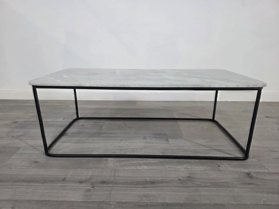 DFS Ollo Black Metal & White Ceramic Coffee Table RRP £399