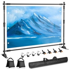 Backdrop Banner Stand 10x8ft, Heavy Duty Step and Repeat Stand 8x10ft Black