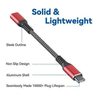 Data Blocker Adapter Type C Female to Male Charging Cable USB C Extension Cord