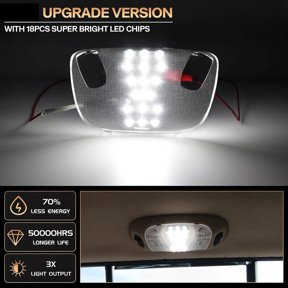 Overhead 内部圆顶地图灯白色适用于 1999 - 2007 年福特 F 系列 Super Duty — 第 3/4 张图片