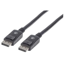 Image of Manhattan DisplayPort 1.2 Cable, 4K@60hz, 1m Equivalent to DISPL1M, With Latches