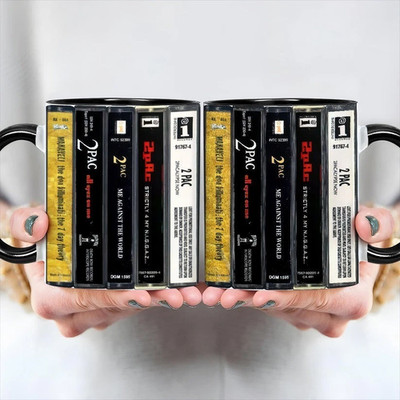 Tupac Albums Cassette Collection Retro Accent Mug SHip FROM US