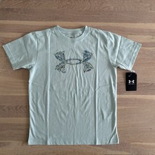 Boys Blue Under Armour Fish Logo T-Shirt Size Large NWT