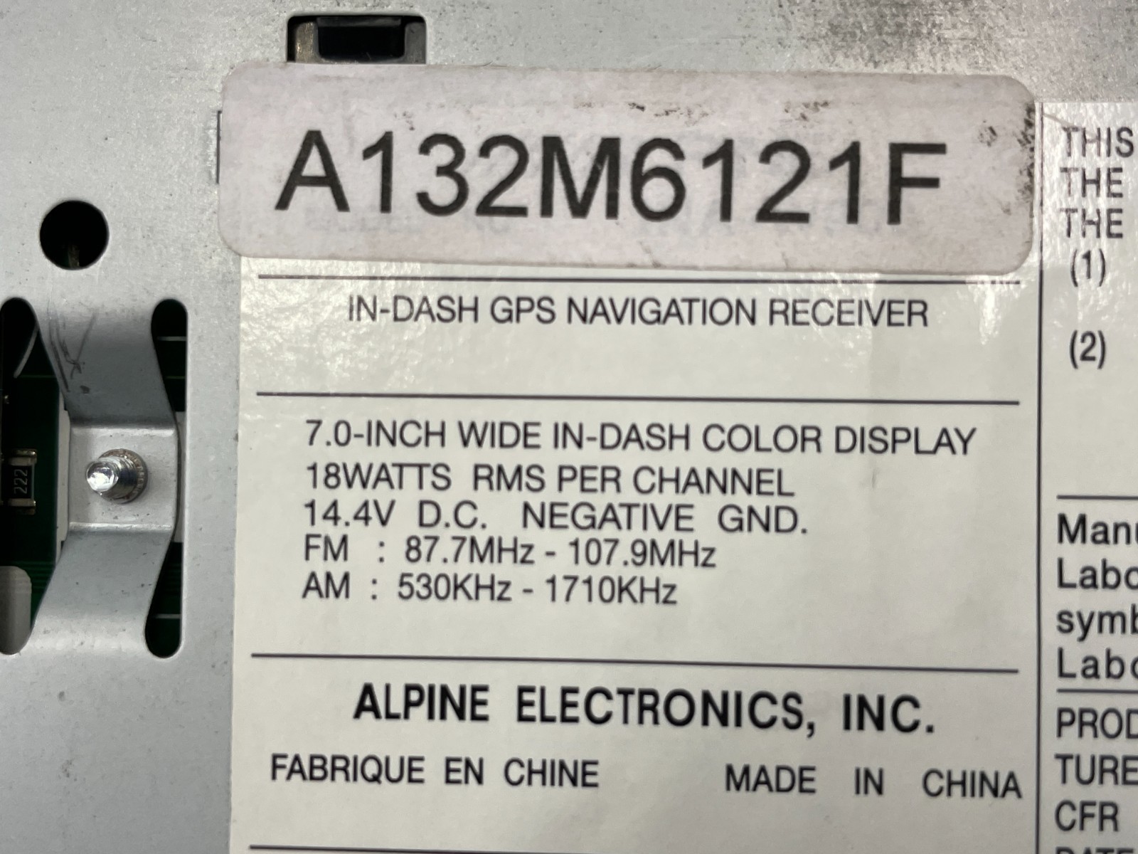 10 11 12 13 14 Lotus Evora Alpine Radio Navigation Info Display Screen 1612 OEM